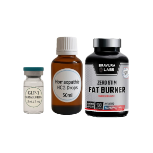 Homeopathic HCG (Drops) + Zero Stim Fat Burner + Insulin Support 5mg